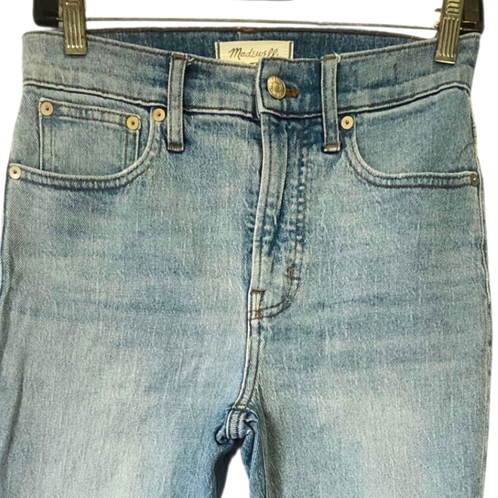 MADEWELL The Perfect Vintage Crop Jean Size 25 Light Wash Frayed Hem - Picture 5 of 13